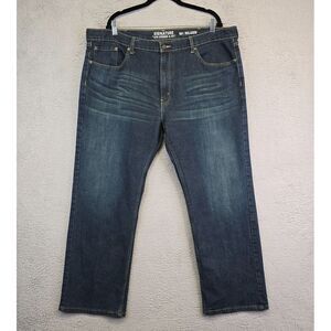 Signature by Levi Strauss Jeans Mens 42x30 S61 Relaxed Fit Straight Dark Wash